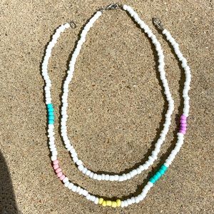 2 seed bead necklaces (14 1/2 in)